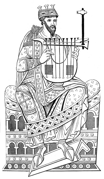 David spiller lyre, 10. århundrede 1849 af Unbekannt
