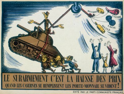 De Gaulle afbildet som en krigsmager, 1950 af Unbekannt