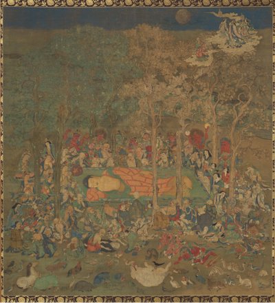 Den historiske Buddha Nehan-zus død, 1300-tallet. af Unbekannt