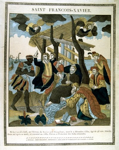 Afbildning af den hellige Frans Xavier 1506-1552, missionær, der grundlagde jesuiterordenen, 1800-tallet af Unbekannt