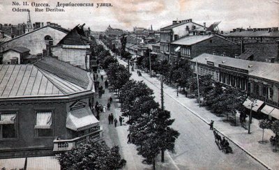 Deribasovskaya Street, Odessa, Rusland, midten af det 19. århundrede af Unbekannt