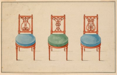 Design til tre stole af Unbekannt