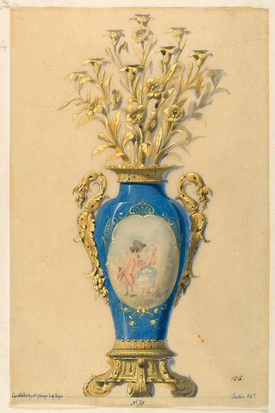 Design til en lysekrone af Unbekannt