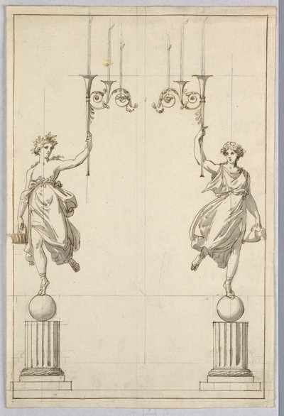 Design til et par lysekroner af Unbekannt