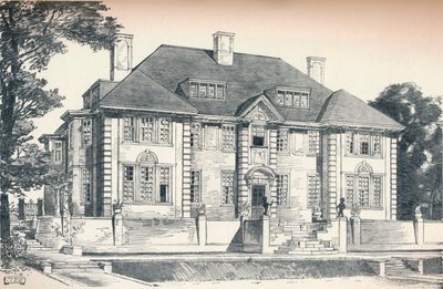 Design til et hus i Hampstead af C. H. B. Quennell, c1913 af Unbekannt
