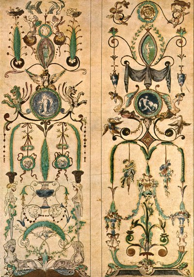 Design til et vægmaleri, Frankrig, 1928. af Unbekannt