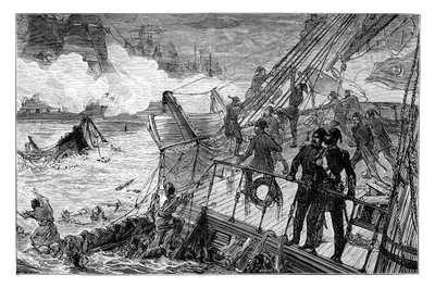 Ødelæggelse af den tyrkiske flåde ved Sinope, 1853, 1900 af Unbekannt
