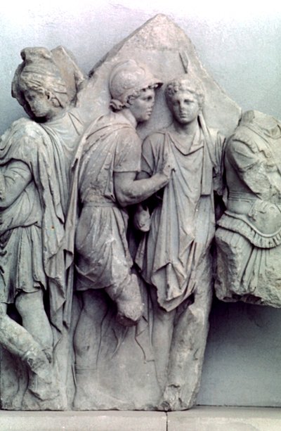 Detalje fra Telephus-frisen af Pergamon-alteret, 164-156 f.Kr af Unbekannt