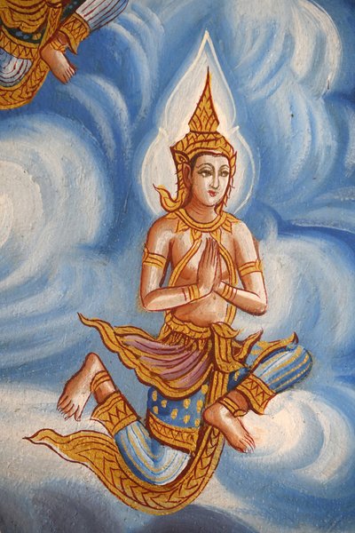 Detalje af en fresco i Wat Chiang Mun, Chiang Mai. Thailand af Unbekannt