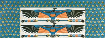 Detalje af loftmaleri i Bekenranefs grav i Sakkara, Egypten, 1928. af Unbekannt