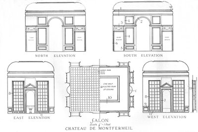 Detaljer om salonerne, Chateau de Montfermeil, Paris, 1924 af Unbekannt