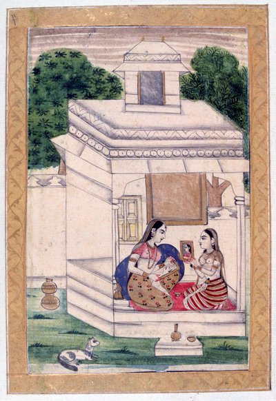 Dhanashree Ragini, Ragamala Album, School of Rajasthan, 19. århundrede af Unbekannt