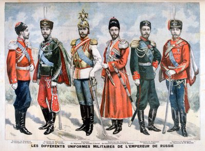 Forskellige russiske militæruniformer af kejseren, 1896 af Unbekannt