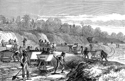 Udgravning af Panamakanalen, 1888 af Unbekannt