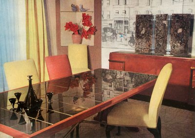 Spisestue i sang-de-boeuf lak, af Hayes Marshall for Fortnum & Mason Ltd., London, 1937. af Unbekannt