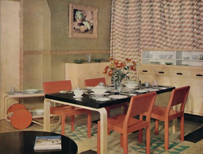 Spisestue med finske møbler, 1938 af Unbekannt