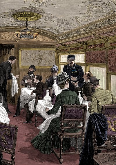 Spisevogn på Orientekspressen, c1885 af Unbekannt