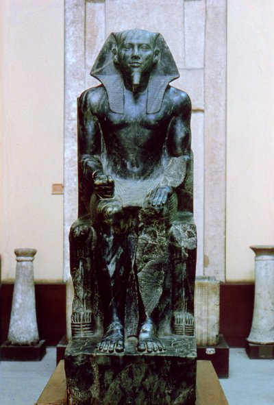 Diorit-statue af den gamle egyptiske farao Khafre, 26. århundrede f.Kr af Unbekannt