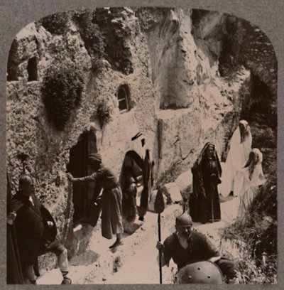 Disciple, med kvinderne, tidligt ved Kristi grav, omkring 1900 af Unbekannt