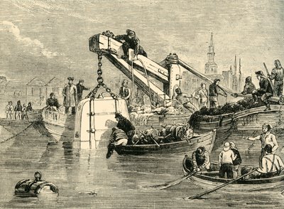 Dykkerklokke brugt i konstruktionen af Thames Tunnel, c1878. af Unbekannt