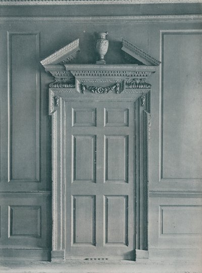 Dør til paneleret værelse, tidlig georgiansk, 26, Hatton Garden, c1909 af Unbekannt