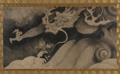 Drage, bølger og skyer, Momoyama-perioden, 1568-1615. af Unbekannt
