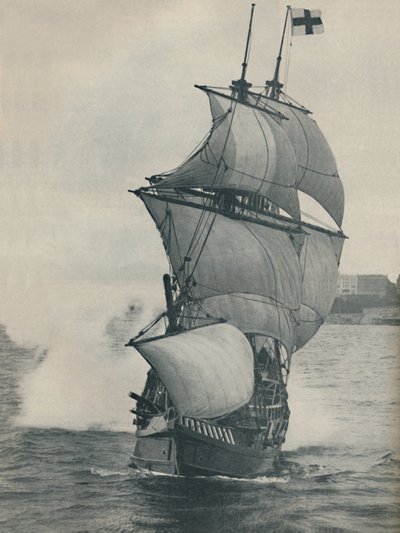 Drakes flagskib på sin rejse rundt i verden, replika, 1937 af Unbekannt