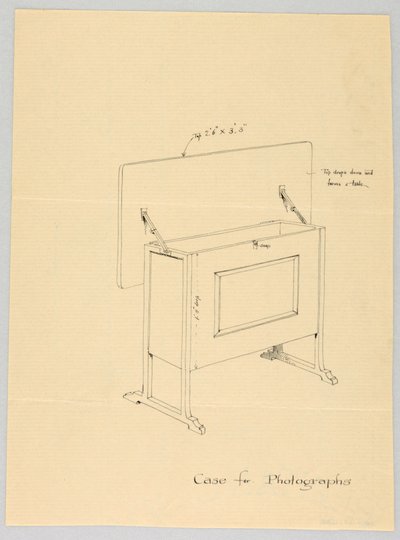 Tegning, Design til Tilt-Top Case til fotografier af Unbekannt