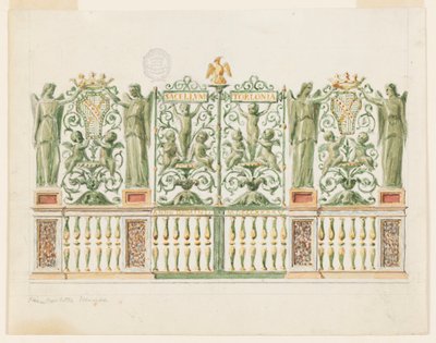 Tegning, Projekt til kapelport, 1845 af Unbekannt
