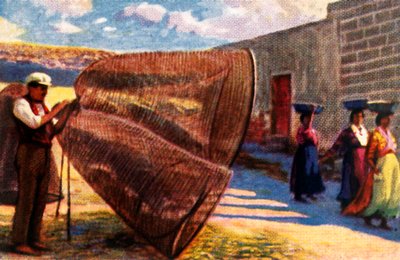 Netze trocknen, Malta, ca. 1928 von Unbekannt