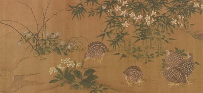 Ænder, blomster og vagtler, Ming-dynastiet, 1368-1644. af Unbekannt