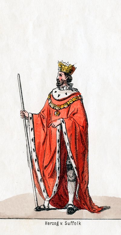 Duke of Suffolk, kostumedesign til Shakespeares skuespil, Henry VIII, 1800-tallet af Unbekannt