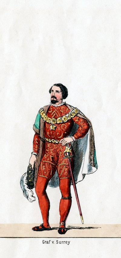 Earl of Surrey, kostumedesign til Shakespeares skuespil, Henry VIII, 1800-tallet af Unbekannt