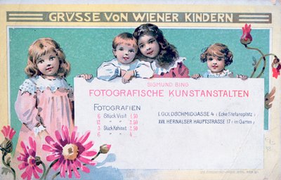 Tidlige wienske fotografers reklamekort af Unbekannt