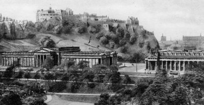 Edinburgh Castle and National Gallery, Edinburgh, begyndelsen af det 20. århundrede af Unbekannt