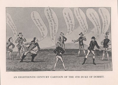 Edward Sackville 1591-1652, 4. hertug af Dorset, spillede cricket, 1700-tallet 1912 af Unbekannt