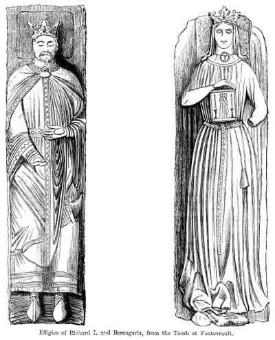Billeder af Richard I og Berengaria, fra graven ved Fontevrault Abbet, Frankrig af Unbekannt