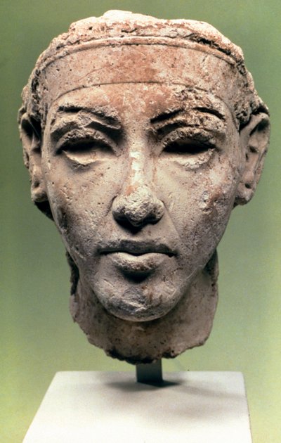 Egyptisk hoved, Amarna-perioden, 1350 f.Kr af Unbekannt