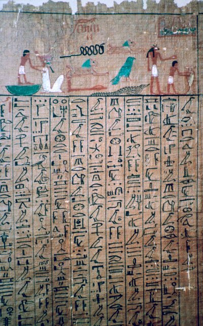 Egyptiske hieroglyffer fra en dødebog af Unbekannt