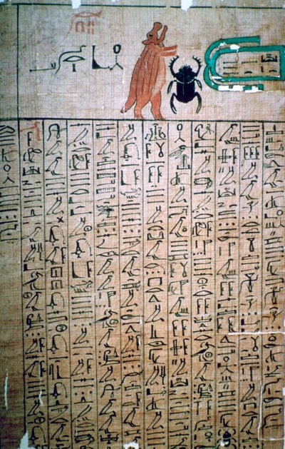 Egyptiske hieroglyffer fra en dødebog af Unbekannt
