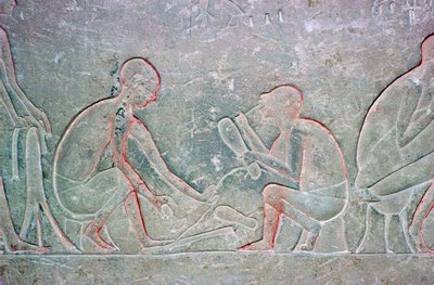 Egyptisk relief, der viser skomagere, 1300-tallet f.Kr af Unbekannt