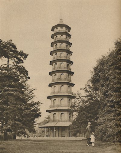 Attende århundredes version af en pagode i Kew Gardens, c1935. af Unbekannt