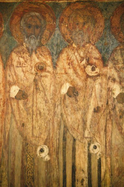 El-Moallaqah kirke fresko Le Caire Egypten af Unbekannt