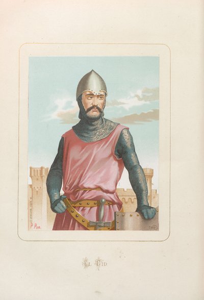 El Cid Rodrigo Diaz de Vivar. Fra: Berømte mænd og kvinder gennem alle tider..., 1875-1877 af Unbekannt