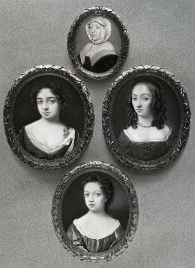 Elizabeth Cromwell, mor til Oliver Cromwell og hans døtre, Mary, Elizabeth og Bridget, 1899. af Unbekannt