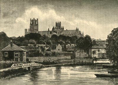 Ely Cathedral, fra jernbanebroen, 1898. af Unbekannt