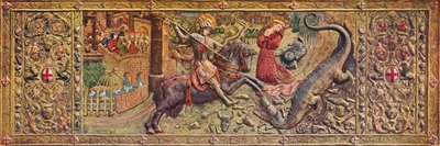Embroidered front altarpiece of Saint George, from the Palau de la Generalitat, c15th century af Unbekannt