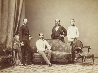 Kejser Franz Joseph I af Østrig med sine brødre, 1864. af Unbekannt