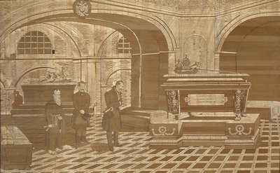 Kejser Nicholas I ved kejser Frans I af Østrigs kiste, ca 1835 af Unbekannt