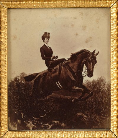 Kejserinde Elisabeth til hest, ca. 1890. af Unbekannt